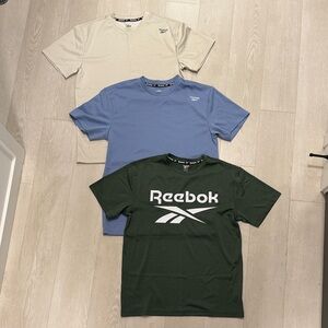 Reebok Men's Short Sleeve T-Shirt Trio - Cream, Blue, Green - Lot of 3